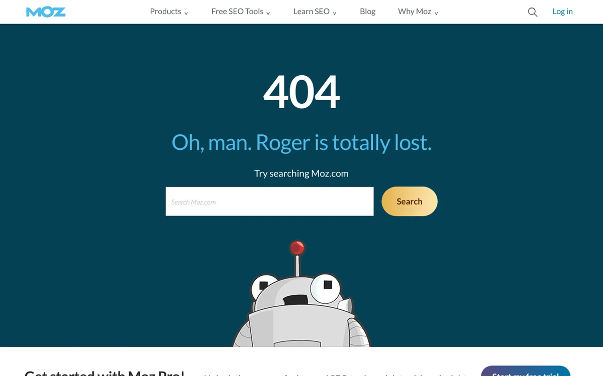 Screenshot of MozBar homepage