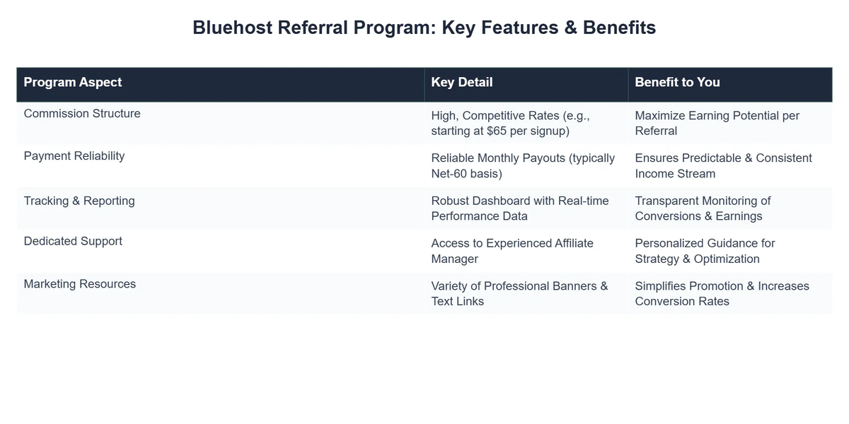 Bluehost Referral Program: Key Features & Benefits