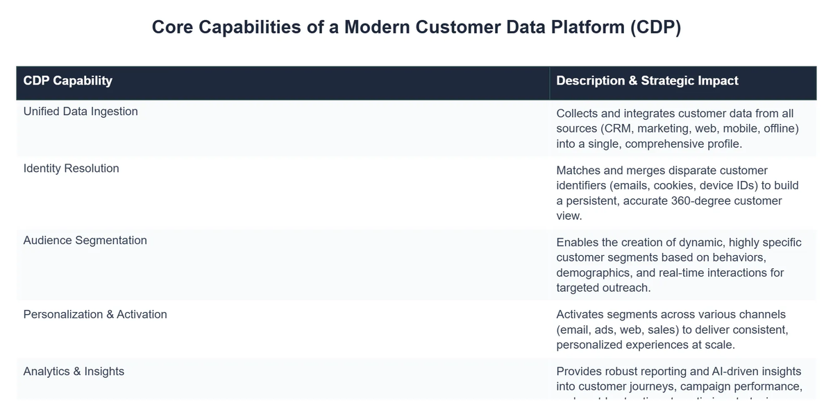 Core Capabilities of a Modern Customer Data Platform (CDP)