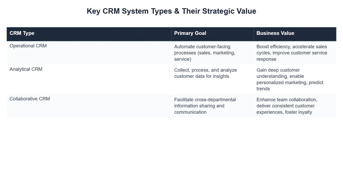 Key CRM System Types & Their Strategic Value