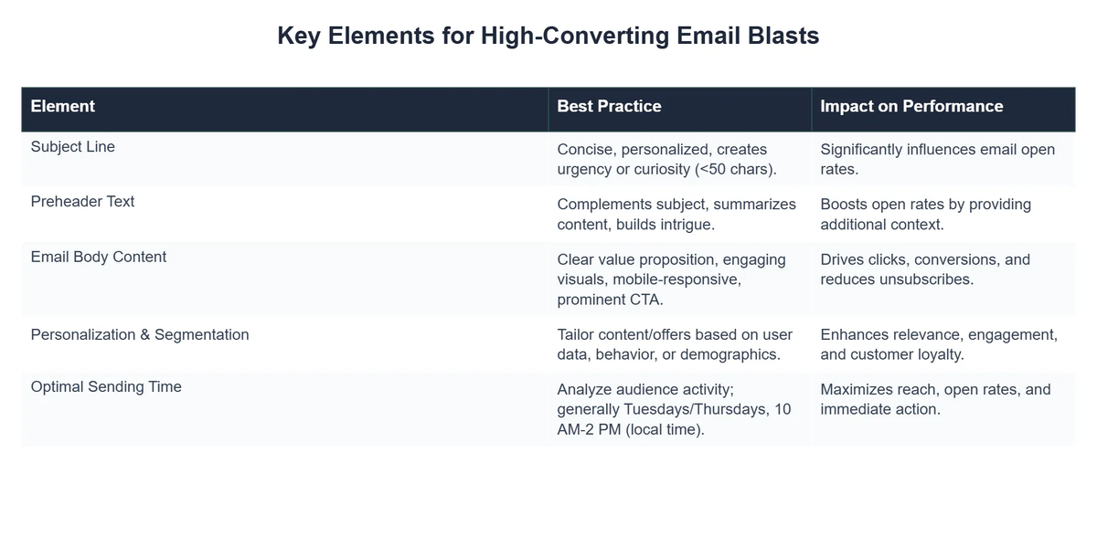 Key Elements for High-Converting Email Blasts