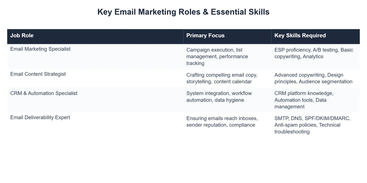 Key Email Marketing Roles & Essential Skills