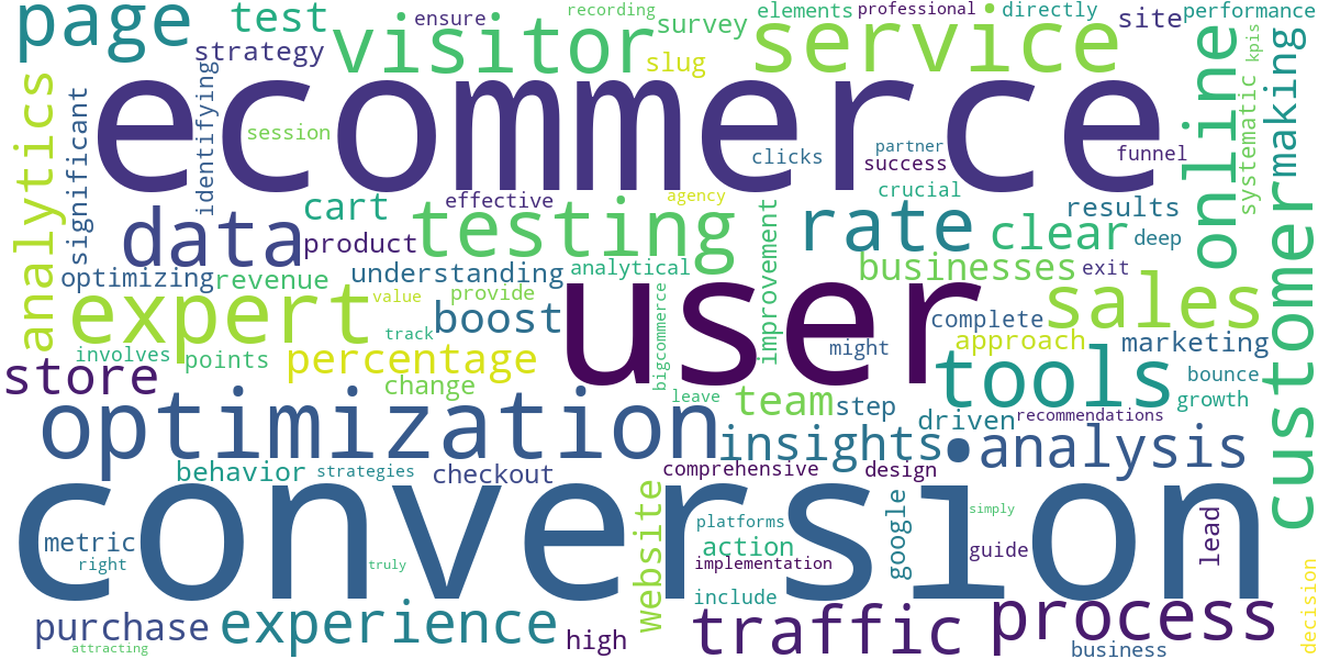 Word cloud for article: Boost Ecommerce Sales: Expert Conversion Optimization Services