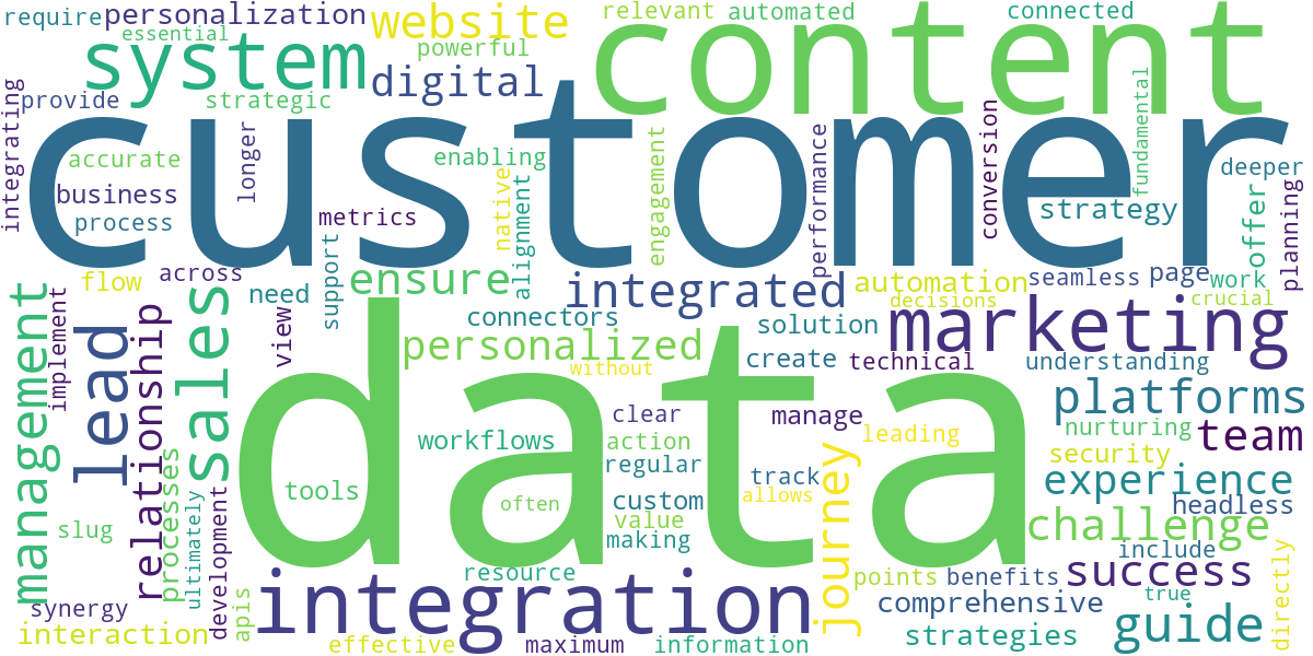 Word cloud for article: CMS & CRM Integration: A Guide to Marketing Success