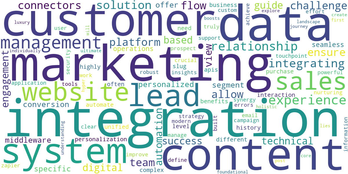 Word cloud for article: CMS & CRM Integration for Marketing Success