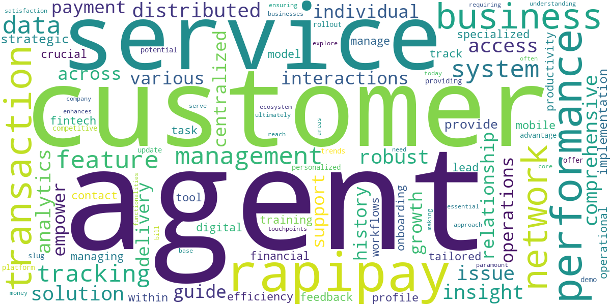 Word cloud for article: Rapipay CRM: Features for Agents & Businesses