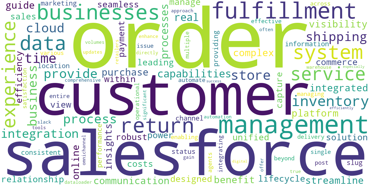 Word cloud for article: Salesforce OMS: Streamlining Order Management with CRM